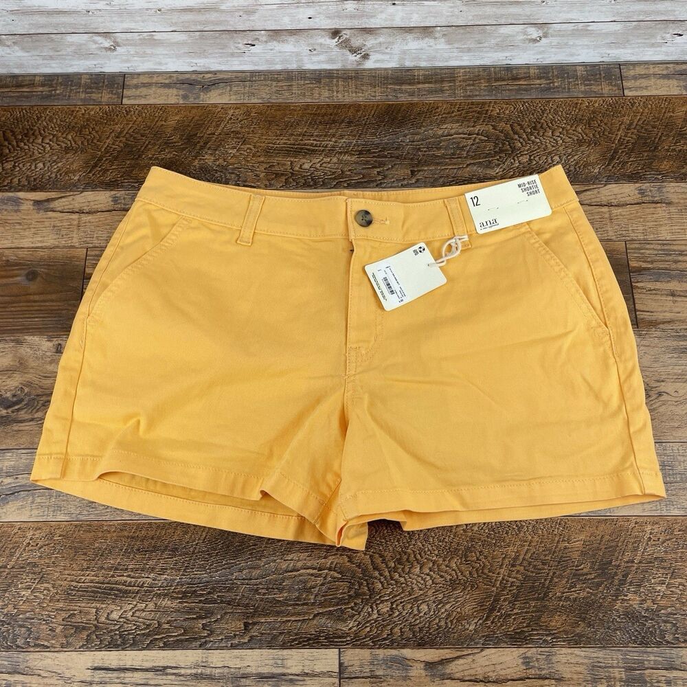 a.n.a A New Approach Women's Mid Rise Shortie Short 3.5” Sz 12 Florida Mango NWT